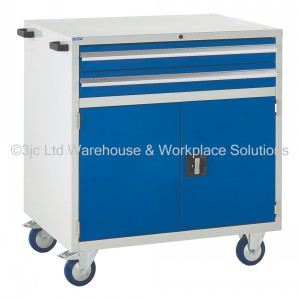 Euroslide Storage Cabinet Mobile 2 Drawers & Cupboard